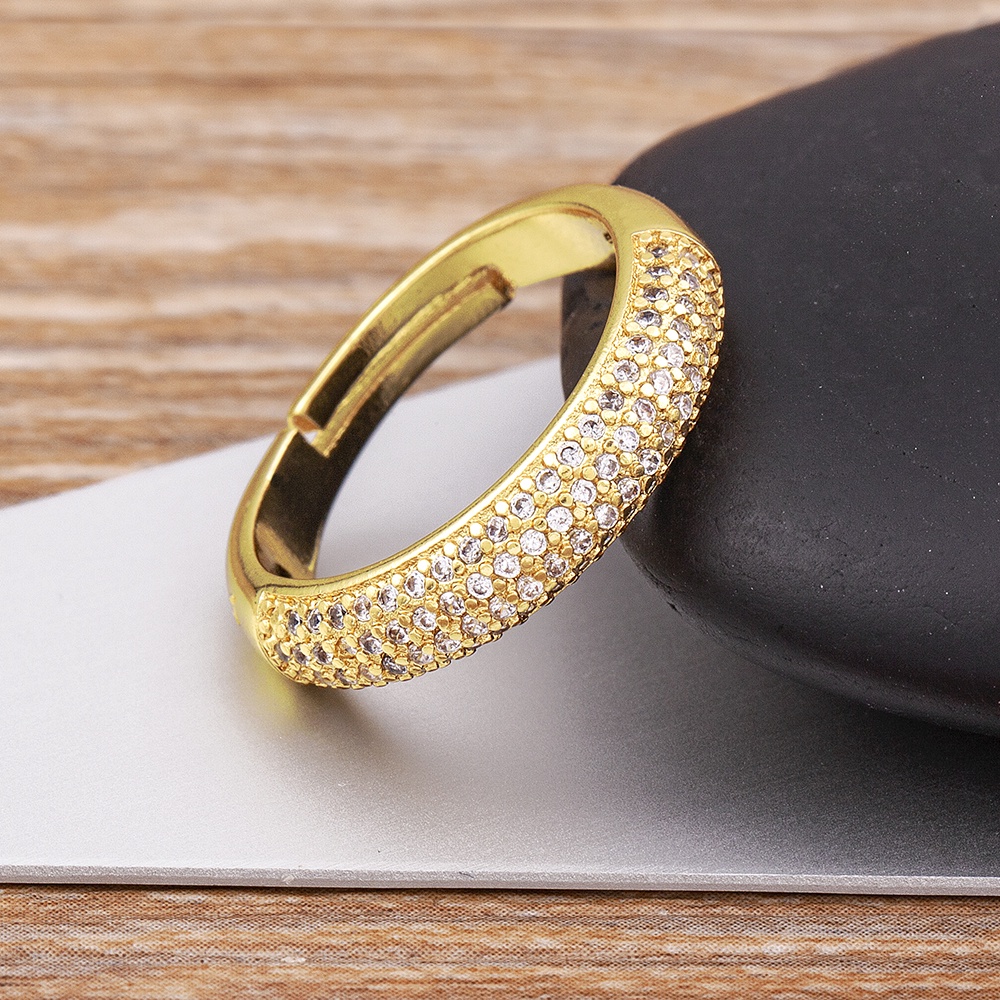 Nhẫn Mạ Vàng Đính Đá Zircon Kiểu Dáng Đơn Giản