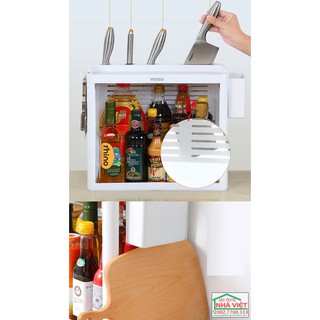 Kệ gia vị 2 tầng đa năng full set Ecoco E1704 để bát đũa dao thớt
