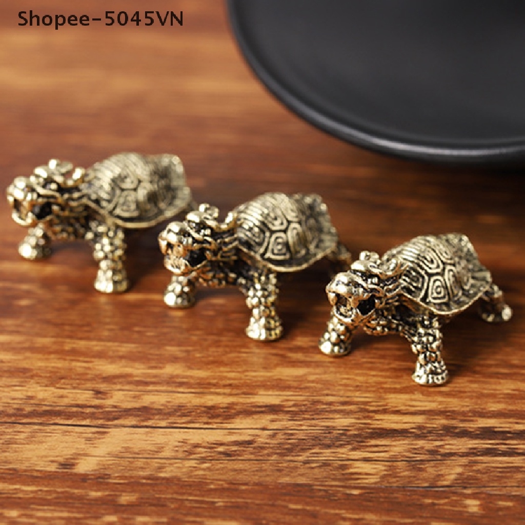 [rain] Tượng Rùa Rồng Giả Bằng Đồng Thau Phong Cách Retro Trang Trí Chìa Khóa (ra)