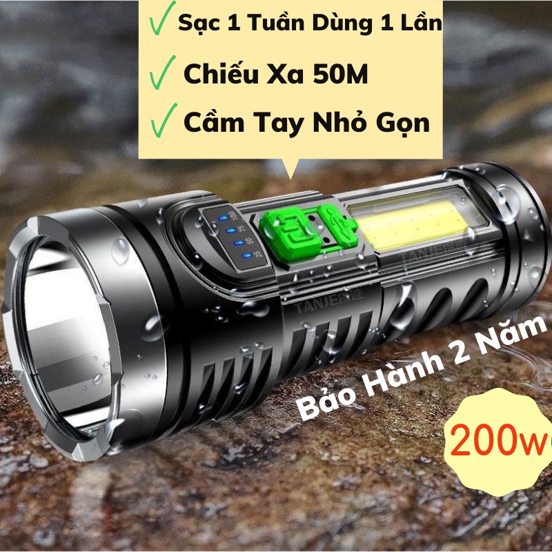 Đèn Pin Siêu Sáng Chiếu Xa, Chống Nước Tiết Kiệm Điện Công Suất Lớn Cao Cấp