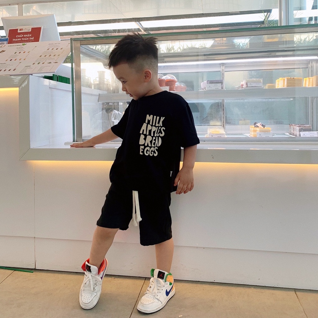 Áo thun bé trai bé gái Batala kids áo phông trẻ em cotton thấm hút mồ hôi in họa tiết Milk egg từ 9-25kg