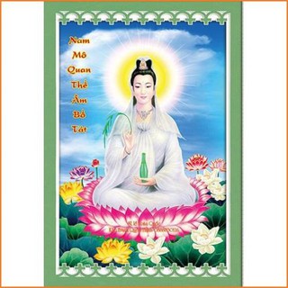 Tranh đính đá quan âm bồ tát (đá abc cao cấp. kích thước: 70cm x 50cm