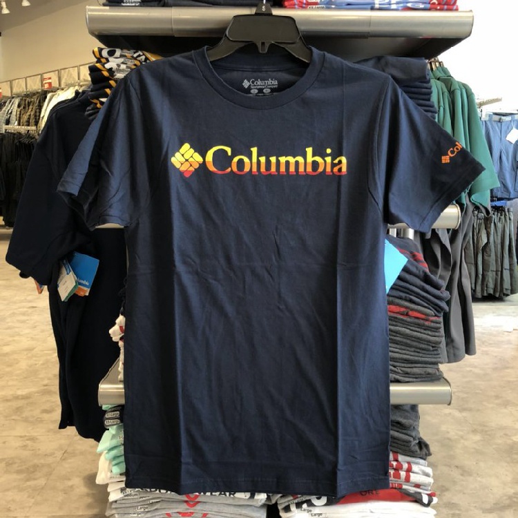 Áo Thun Nam Tay Ngắn Cổ Tròn In Chữ Columbia / Columbia Mới