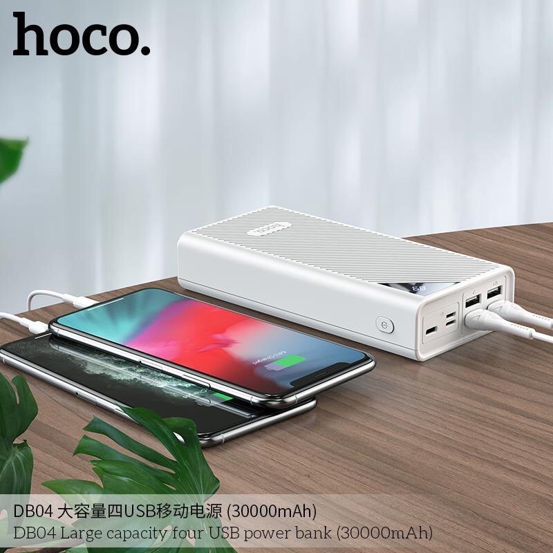 Sạc dự phòng 30000mah chính hãng Hoco Db04 4 cổng sạc hỗ trợ sạc nhanh