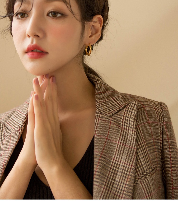 Đôi Khuyên Tai Dáng Tròn Thiết Kế Đơn Giản Tinh Tế Phong Cách Hàn Quốc Cho Nữ