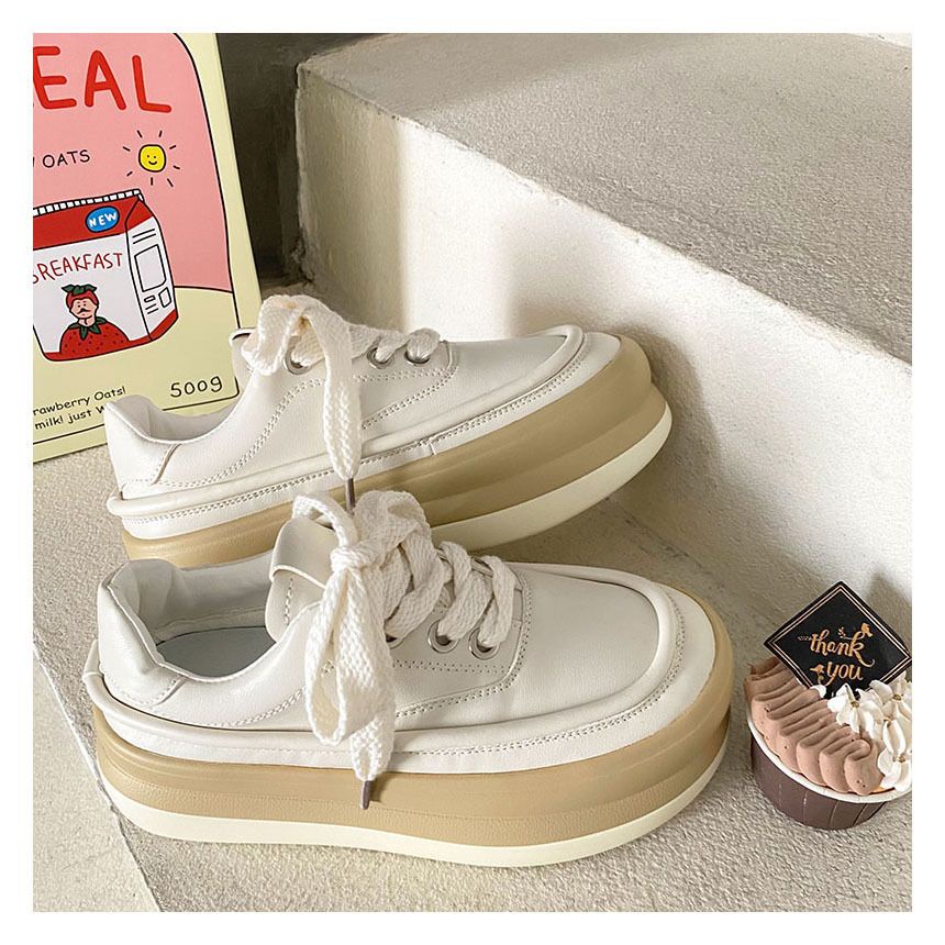 Giày Thể Thao Đế Dày Màu Trắng Dễ Phối Đồ Hợp Thời Trang Cho Nữ