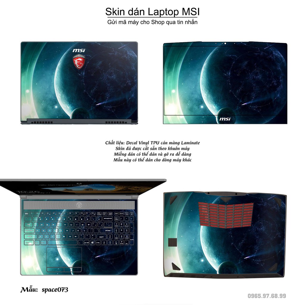 Skin dán Laptop MSI in hình không gian nhiều mẫu 13 (inbox mã máy cho Shop)