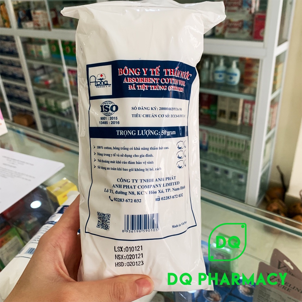 Bông y tế tiệt trùng Anh Phát bịch 100gr, 4 size