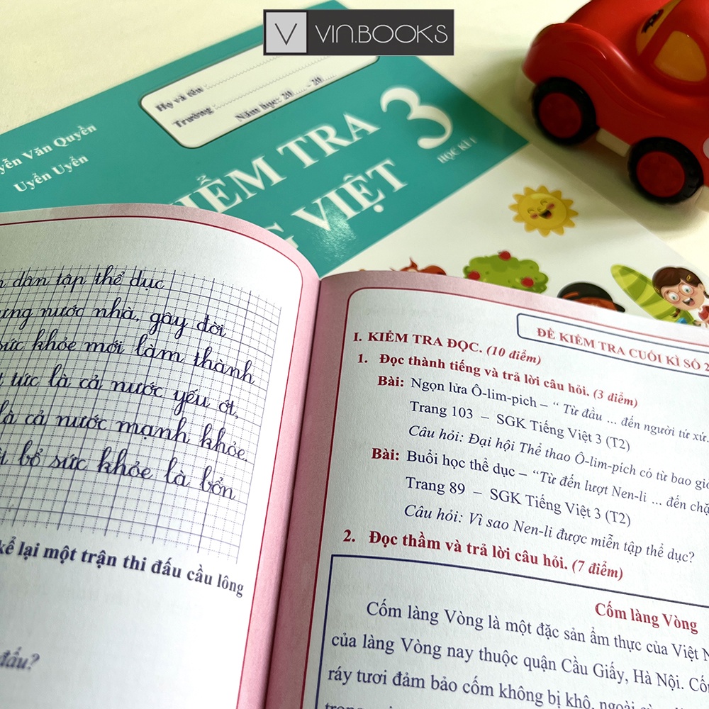 Sách - Đề Kiểm Tra Tiếng Việt Lớp 3 - Combo 2 Quyển Học Kì 1 và 2