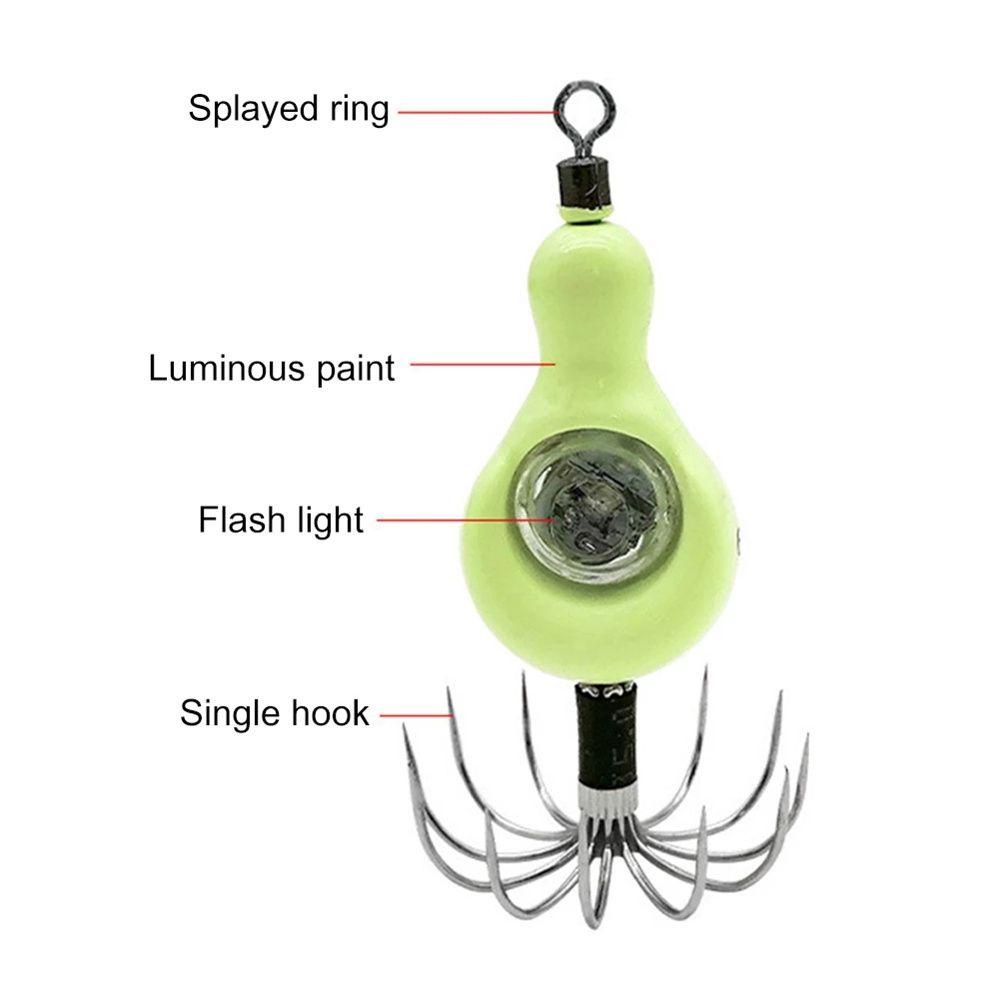 Mồi Câu Cá Hình Con Mực Phát Sáng Trong Đêm 60g