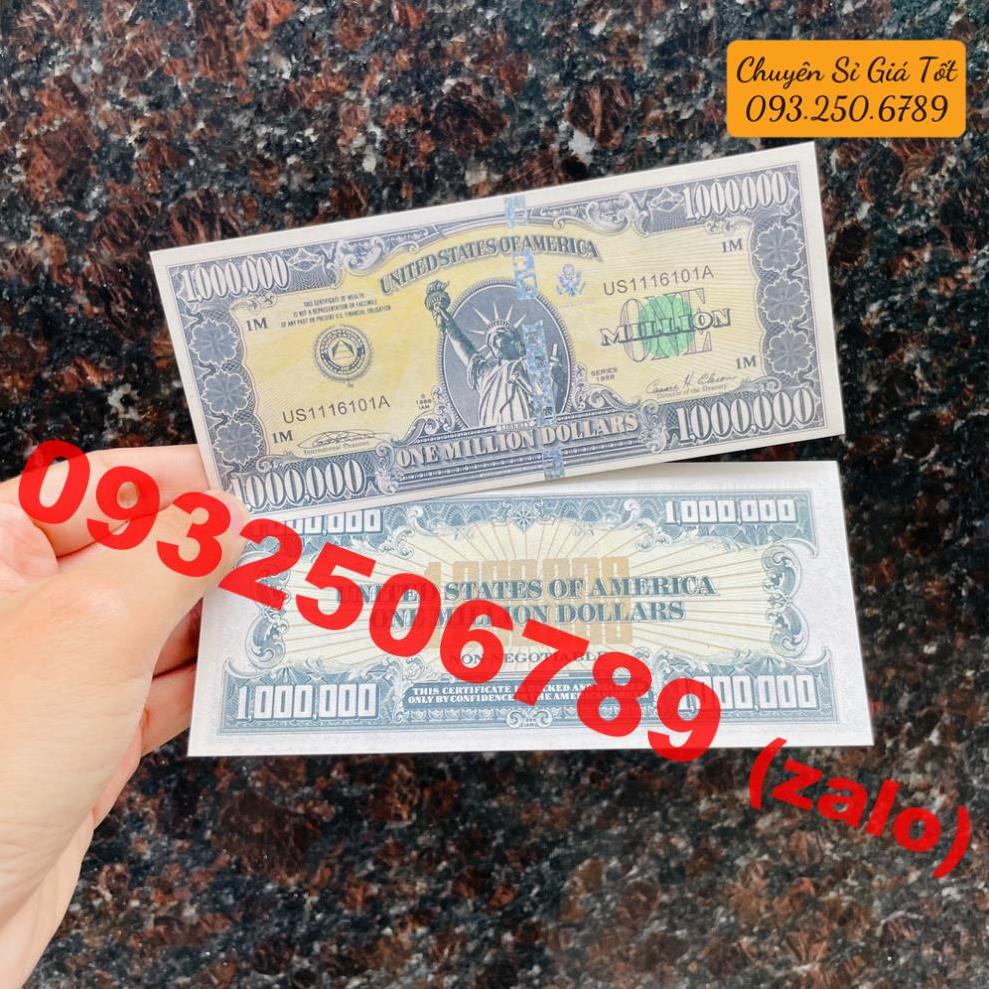Combo 10 Tờ Triệu Đô Siêu Cấp Mỹ Có Bảo An Chống Giả, 1 Triệu Usd Kỉ Niệm Lưu Niệm