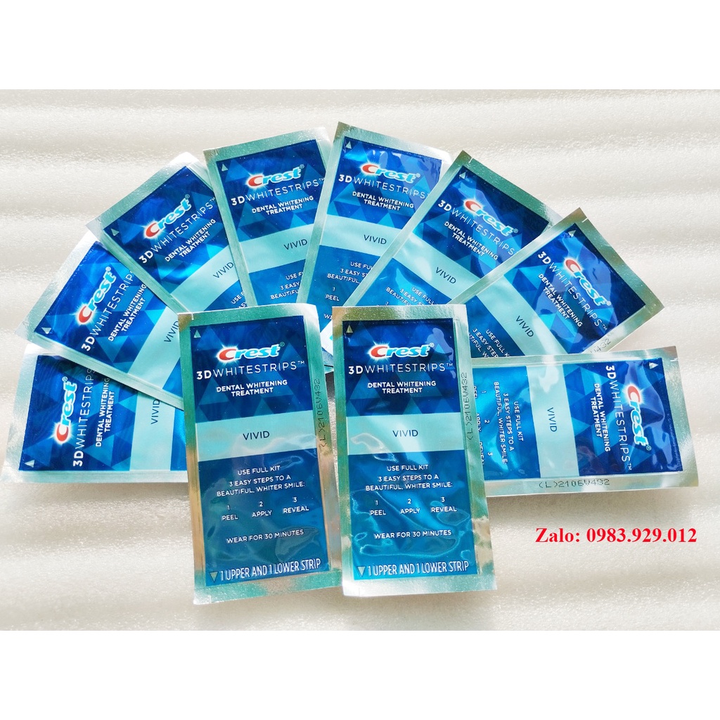 [Hộp Nguyên] Miếng dán trắng răng Crest 3D Whitestrips