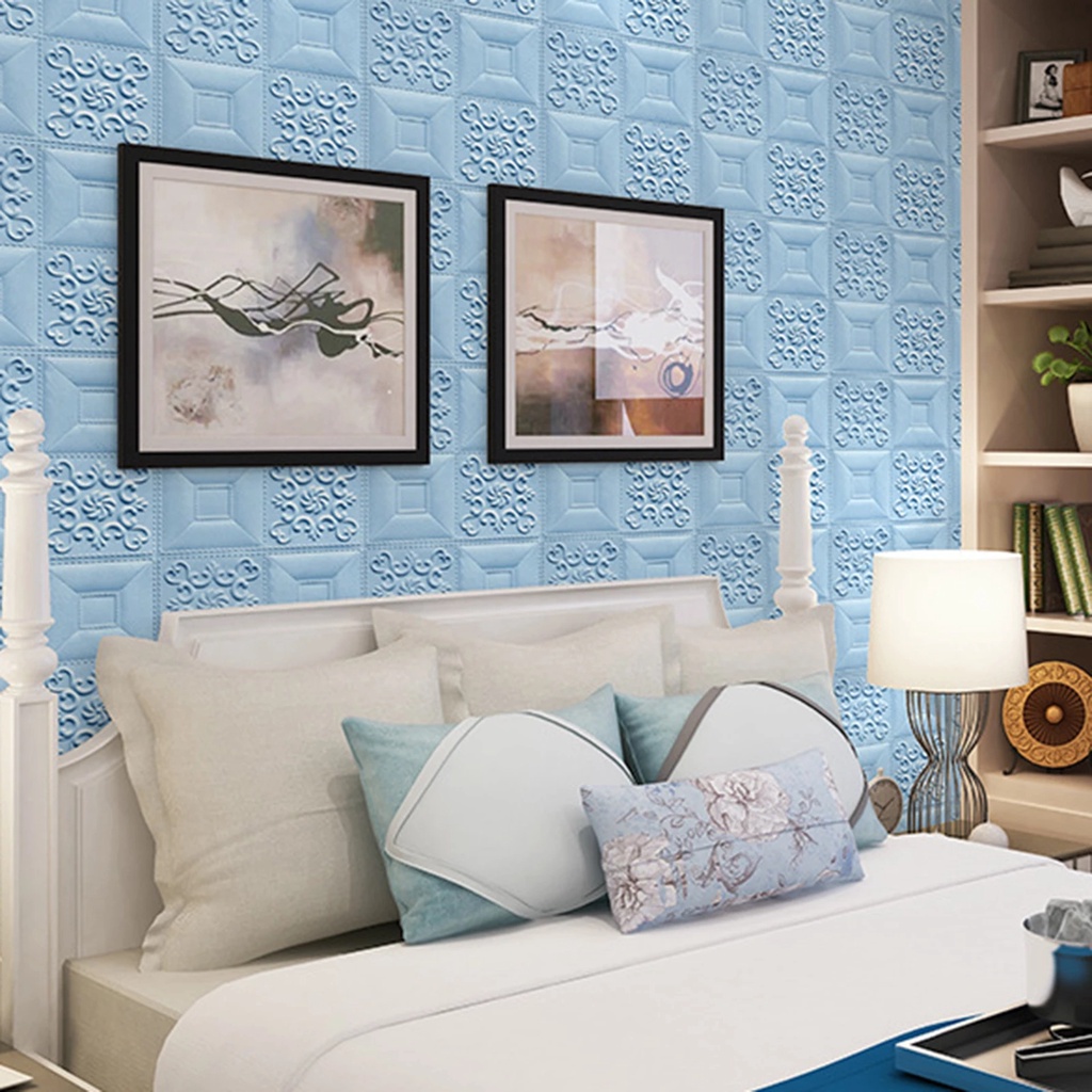 Miếng Dán Tường Bằng Xốp / PE 3D Chống Nước Chống Ồn Dùng Trang Trí Nhà Cửa