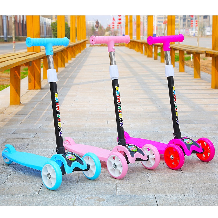 Bộ 3 Bánh Xe scooter 4 Mức Độ sa6049 Có Thể Gấp Gọn Giúp Luyện Tập Cơ Chân Và Cân Bằng Cho Trẻ Em