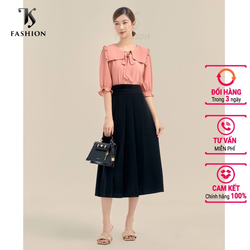Áo kiểu sơ mi nữ cổ hải quân, tay bèo điệu đà, thiết kế cao cấp TKFASHION SMKA139