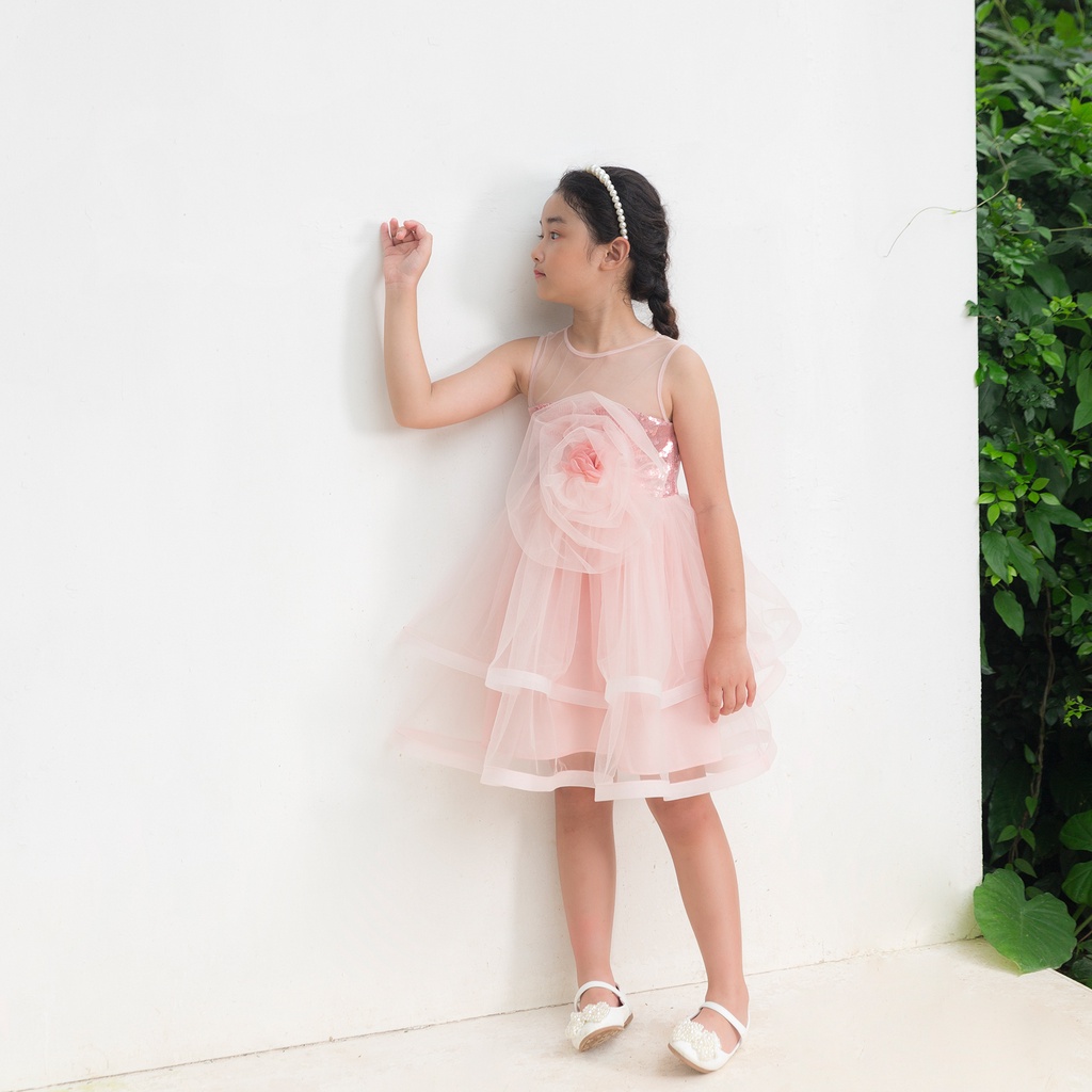 Váy công chúa JOOKYLI bé gái hoa hồng 41G0788