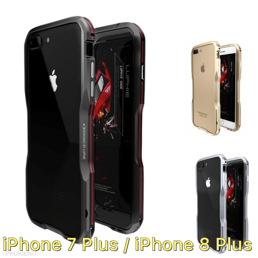 [Mã SKAMPUSHA8 giảm 8% đơn 300K] Viền nhôm bumper LUPHIE siêu nhẹ phối màu cho iPhone 7 Plus / iPhone 8 Plus