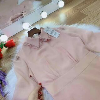 váy tơ tằm hồng nhẹ