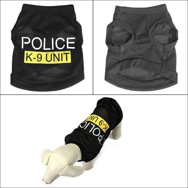 Áo Chó Mèo Thú Cưng Thông Hơi Đen BOS SECURITY POLICE