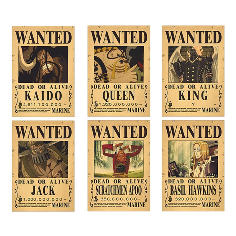 1 Bộ Giấy Dán Tường Trang Trí Phòng Ngủ Cho Bé Hình Nhân Vật One Piece Phong Cách Retro