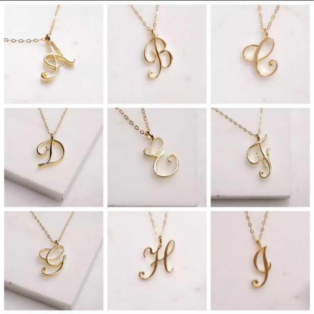 ( thép k bị gỉ sét)Dây chuyền nữ kim loại tối giản snag trọng 26 chữ cái A-Z