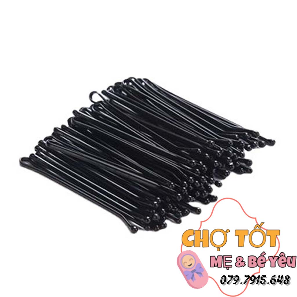 Kẹp tóc đen, kẹp tăm xỉa màu đen bịch 50 cái, kẹp ghim tóc
