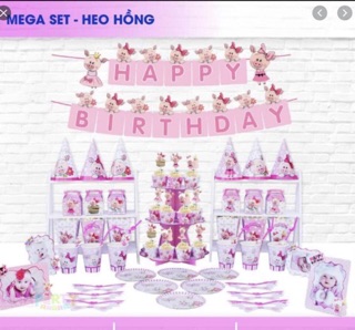 Set Bàn Tiệc Mega Chủ Đề Cún/ Heo
