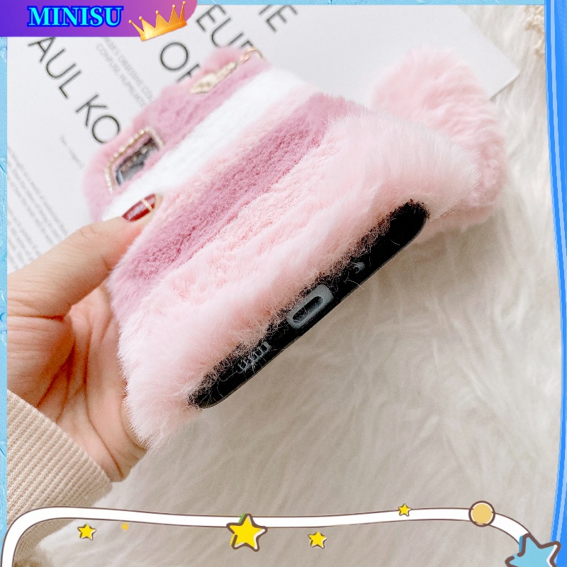 Ốp Điện Thoại Trang Trí Lông Nhung Hình Trái Tim Cho Xiaomi Redmi Note 12 Pro Plus 11 10 9 8 Pro 11S 10S 9S 12S