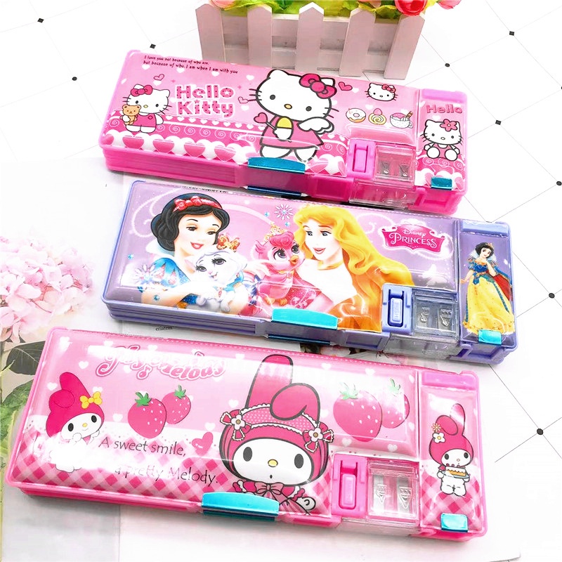 Hộp Đựng Bút Đa Năng Họa Tiết Hoạt Hình Kuromi Sanrio Cinnamoroll My Melody Hai Mặt Cho Học Sinh