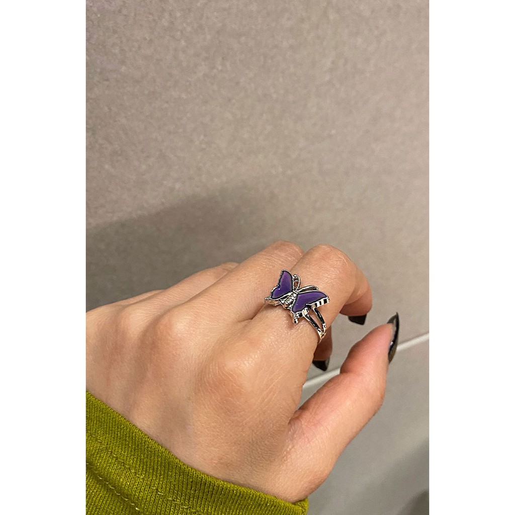 Nhẫn Thời Trang Hình Bướm Có Thể Điều Chỉnh Nhiệt Độ