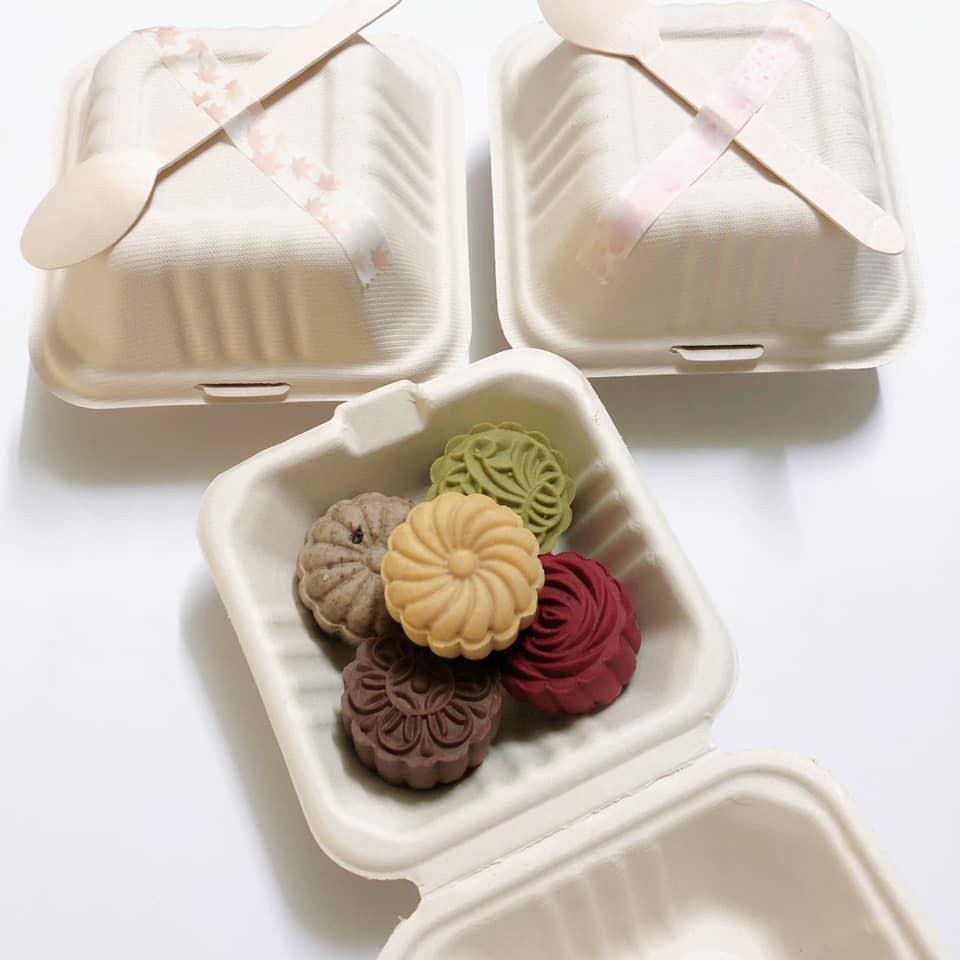 (Set 10) Hộp Bã Mía vuông đựng Bánh & Hamburger