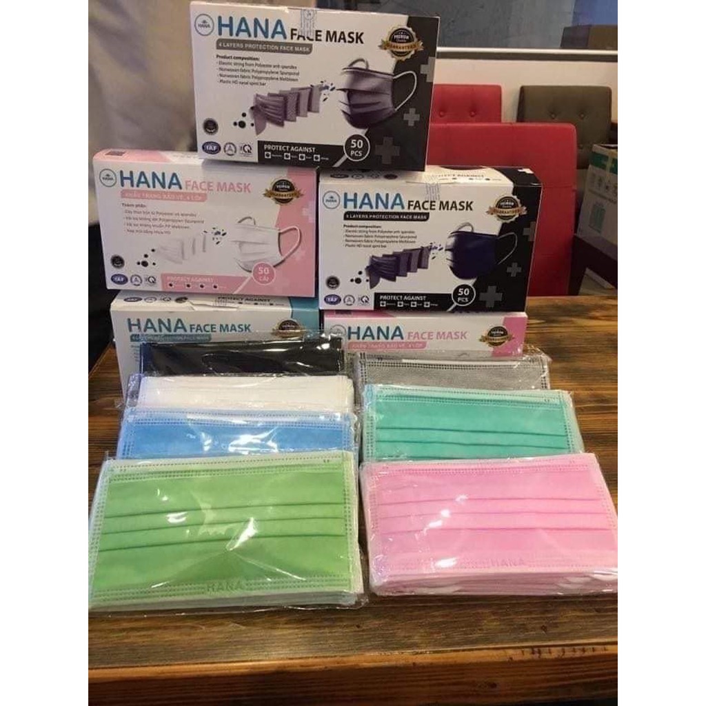 KHẨU TRANG Y TẾ 4 LỚP HANA