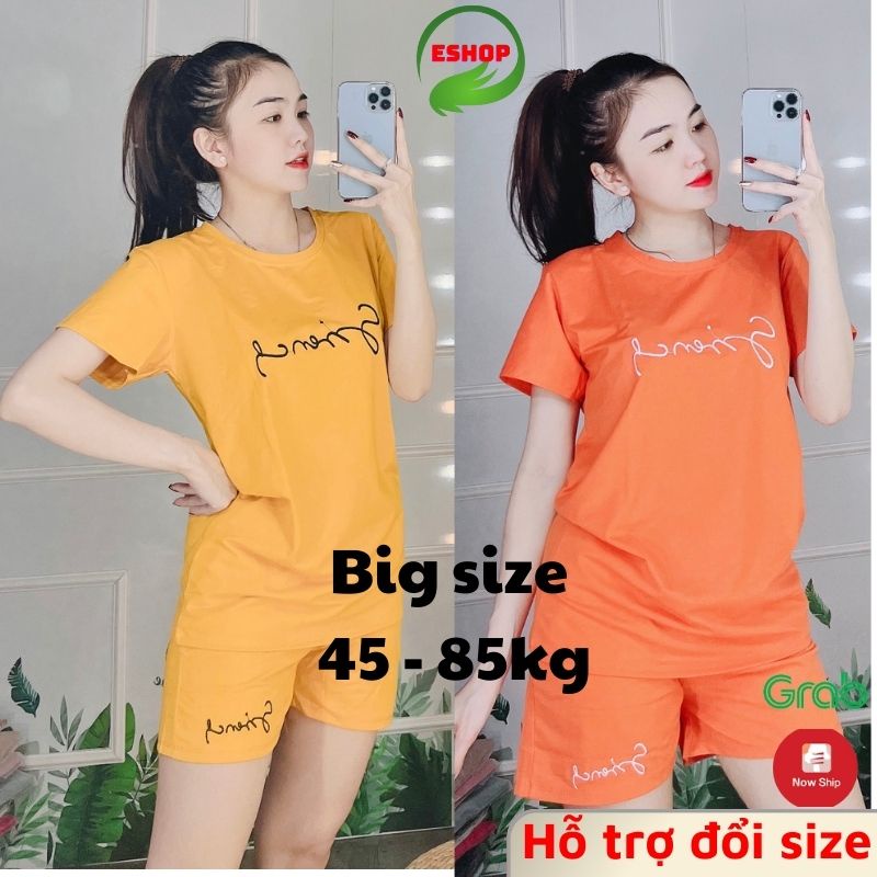 Đồ bộ nữ mặc nhà dễ thương quần đùi mùa hè Đồ bộ thể thao nữ đồ ngủ Bigsize trung niên cao cấp thun cotton BD03