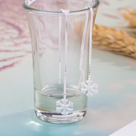 Bông Tai Mạ Bạc 925 Dạng Tua Rua Thời Trang Cho Nữ