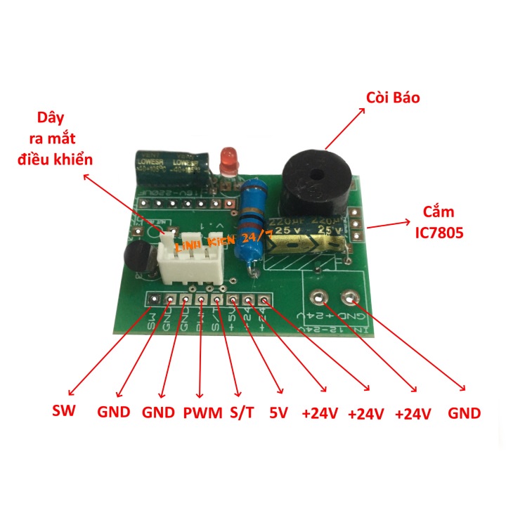 Mạch Xung Điều Khiển Từ Xa Cho Động Cơ Brushless Không Chổi Than Chế Quạt