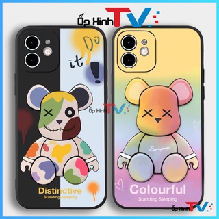 Ốp lưng iPhone Gấu Beabrick cạnh viền vuông silicon mềm dẻo cho iphone 6/6s/7/8/X/XS/XR/11/12/13 Pro Plus Max cute