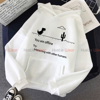 Áo Hoodie Nỉ KHỦNG LONG Form Rộng Nam Nữ Freesize Unisex Màu Đen Trắng Trơn Mịn Co Giãn [FREE SHIP TOÀN QUỐC - Ảnh Thật]