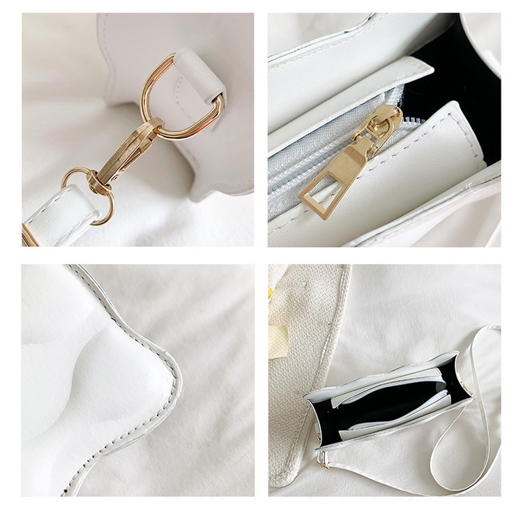 Túi đeo chéo JASMIN NOIR nắp gập họa tiết nổi thời trang cho nữ