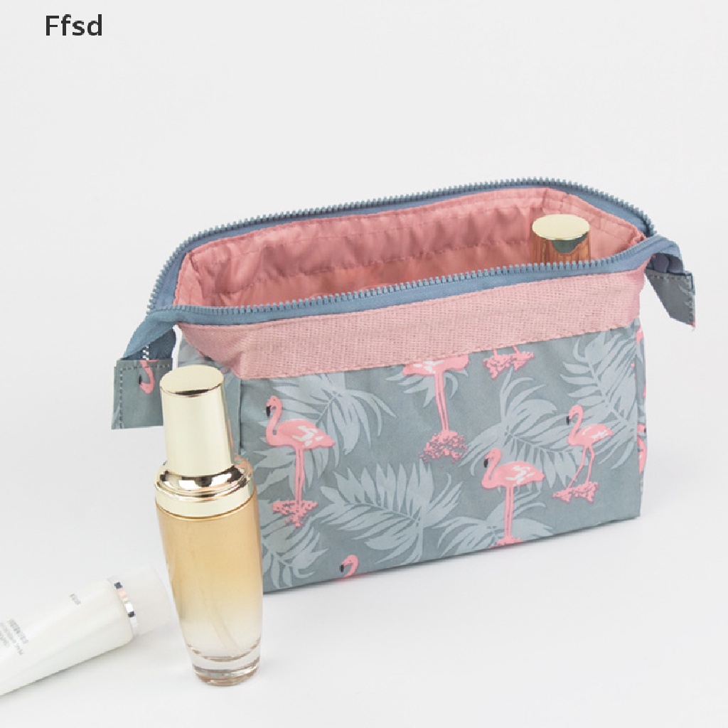 {Ffsd} Túi Đựng Đồ Trang Điểm Mỹ Phẩm Du Lịch In Họa Tiết Hồng Hạc Cho Nữ * Bán Chạy