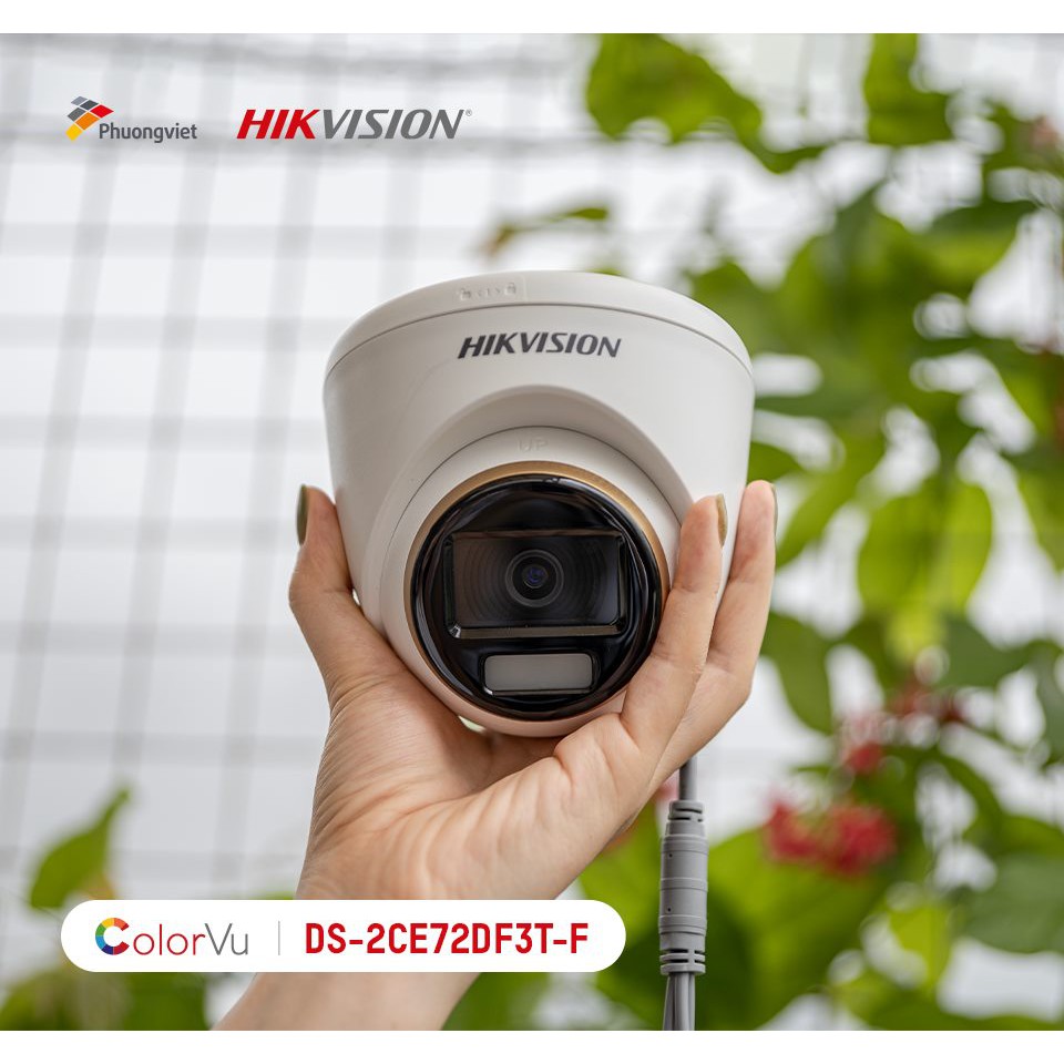 Camera HDTVI ColorVu 2MP HIKVISION DS-2CE72DF3T-F - Hàng chính hãng