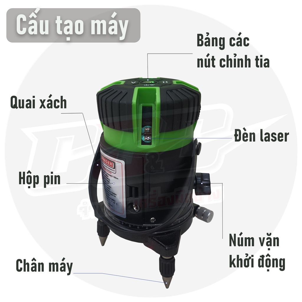 Máy cân bằng, Máy bắn cốt, Máy bắn laser 5 tia xanh 5100 bảo hành 6 tháng