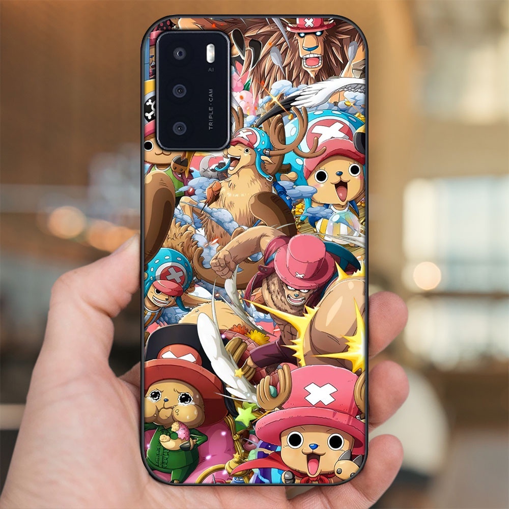 Ốp lưng Oppo A16 viền đen in hình Chopper One Piece Đảo Hải Tặc