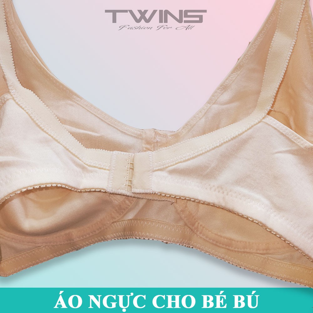 Áo ngực cho con bú không gọng mút mỏng cotton thấm hút mồ hôi nút cài thoải mái size 36-38-40-42