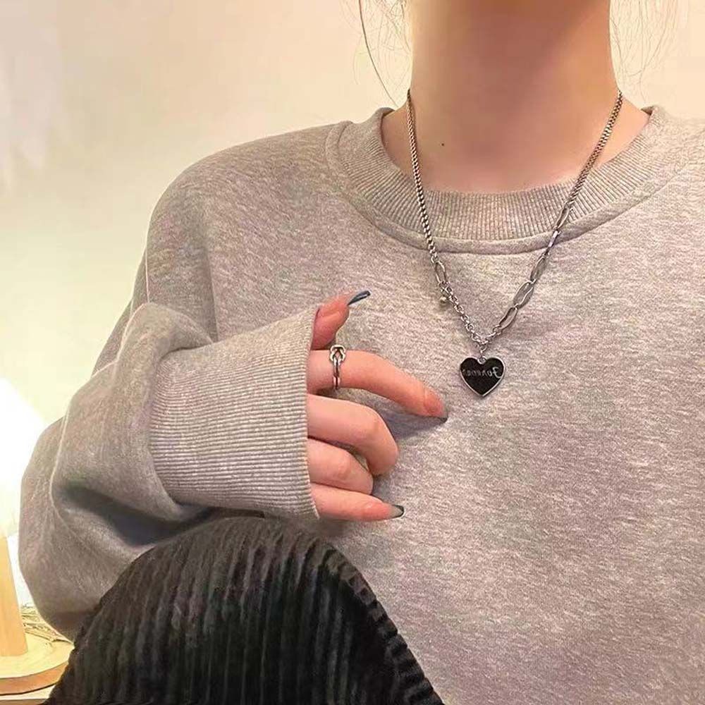 Vòng cổ hợp kim mặt hình trái tim phong cách Hàn Quốc thời trang cho nữ