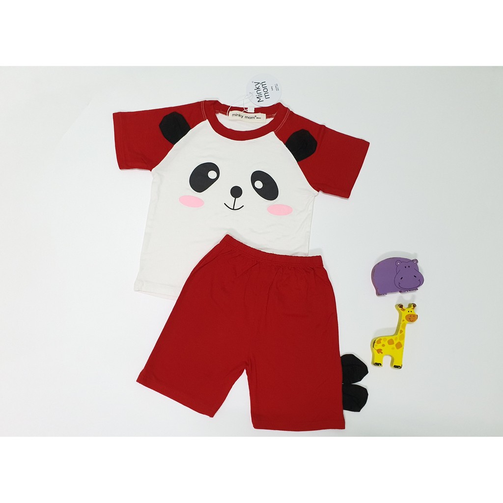 Bộ Cộc Tay THUN LẠNH Minky Mom Gắn Tai và In Hình Động Vật Dễ Thương Cho Bé TN-IN14