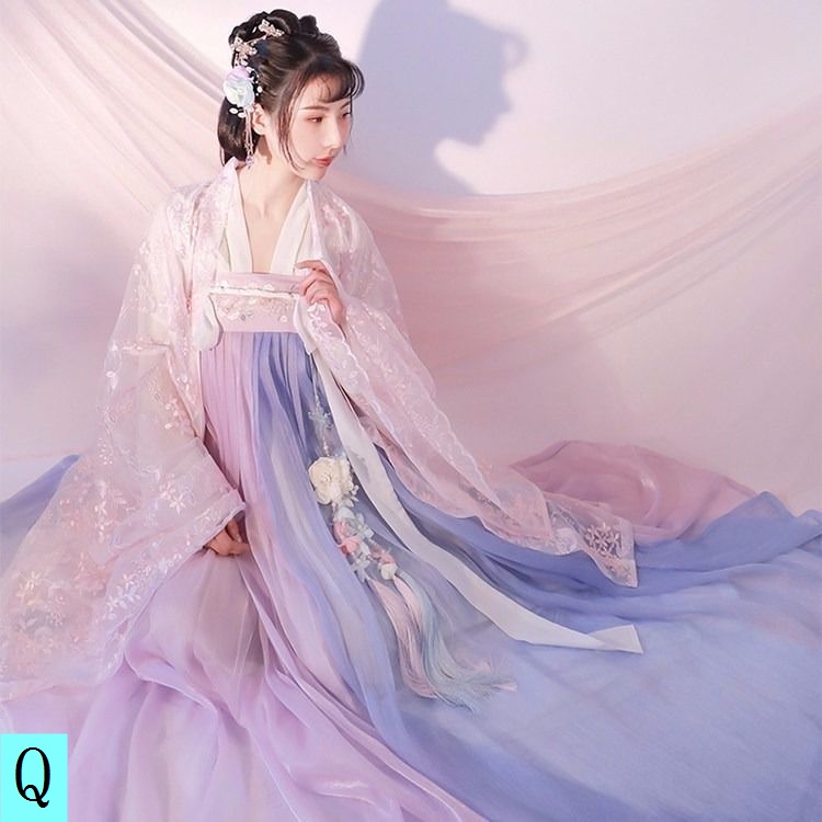 Bộ Váy Hán Phục Dáng Dài Chiết Eo Họa Tiết Hoa Anh Đào Phong Cách Trung Quốc Thời Trang Mùa Xuân Xinh Xắn Cho Nữ