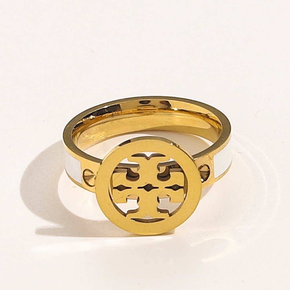 Nhẫn Mạ Vàng / Bạc 925 Cincin Đa Năng In Chữ Tory Burch Phong Cách Hàn Quốc Đơn Giản Sáng Tạo Cho Nữ