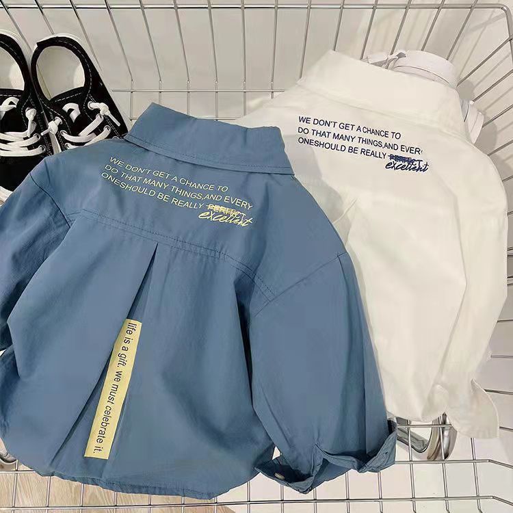 Áo Sơ Mi Tay Dài Phong Cách Phương Tây Thời Trang Xuân Thu Mới 2022 Dành Cho Bé Trai