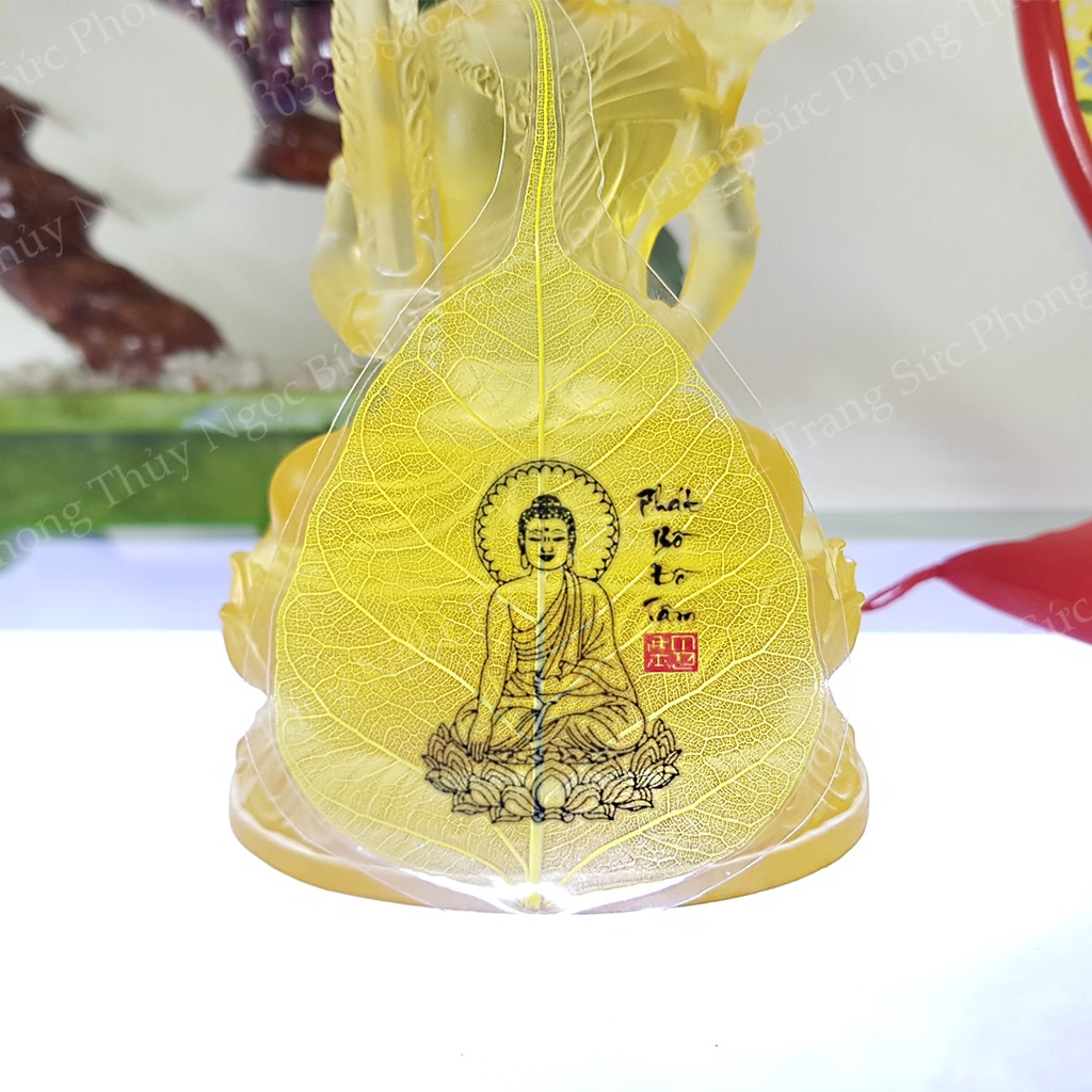 Lá Bồ Đề tâm phật bình an may mắn giá rẻ dùng để ví tiền, ốp lưng điện thoại