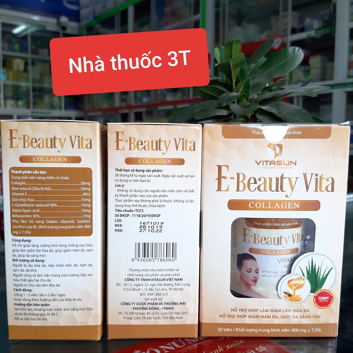 E-Beauty Vita Collagen - Giảm lão hóa da, nám da, sạm da, nhăn da. Giúp làn da sáng mịn. | Thế Giới Skin Care